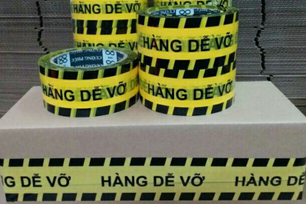 Băng dính hàng dễ vỡ màu vàng tại Hải Phòng